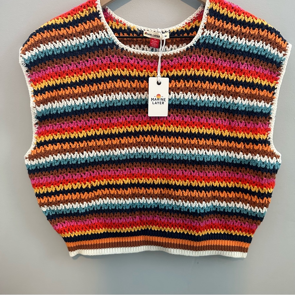 Marine Layer Multicolor Striped Sweater Vest
